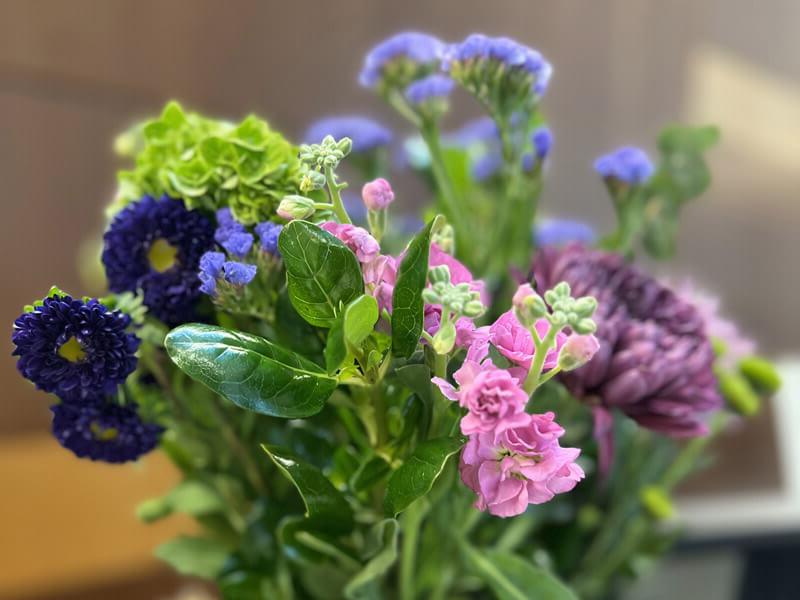 Close shot of flower bouquet.